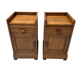 Two Art Deco Modernist Nightstands or Bedside Tables, 1920s